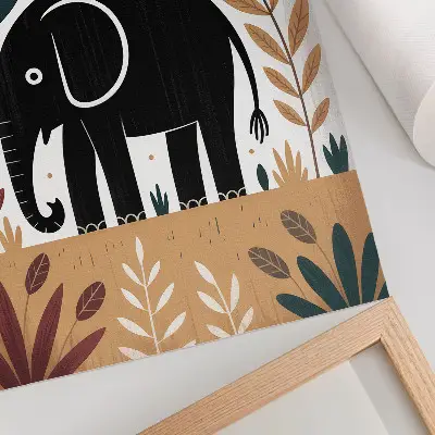 Affiche décorative Éléphant parmi les feuilles représentation élégante inspirée par la nature et la simplicité