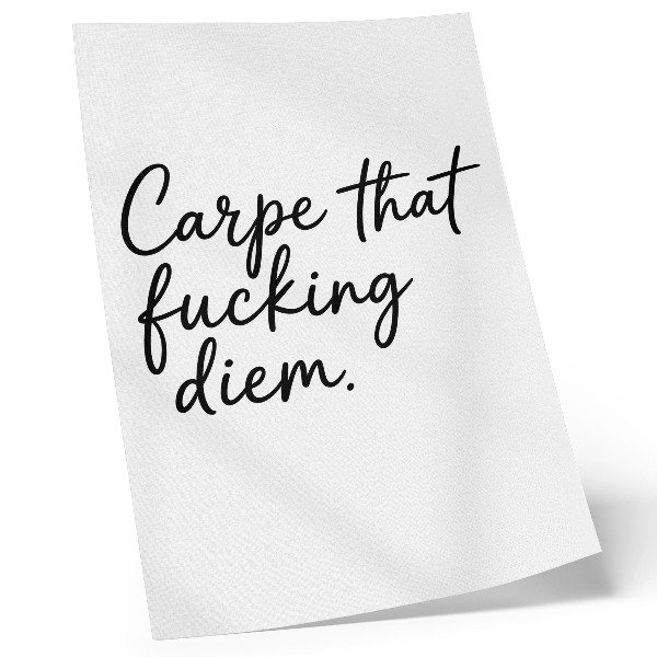 Impression sur toile Texte noir sur fond blanc avec un slogan motivant