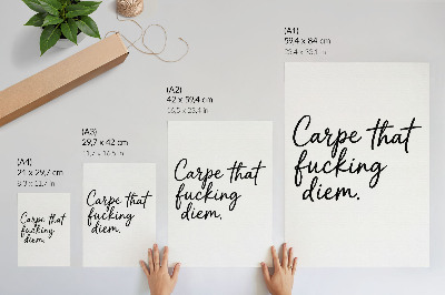 Impression sur toile Texte noir sur fond blanc avec un slogan motivant