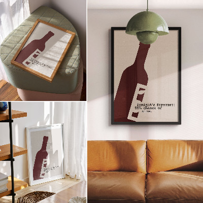 Affiche décorative Graphismes minimalistes dans des tons bordeaux