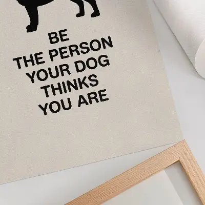 Décoration murale sur le thème de la motivation et du chien