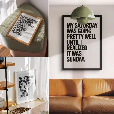 Impression sur toile typographie à contraste élevé avec message humoristique