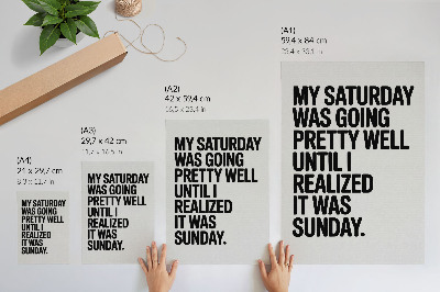 Impression sur toile Typographie à contraste élevé, message humoristique