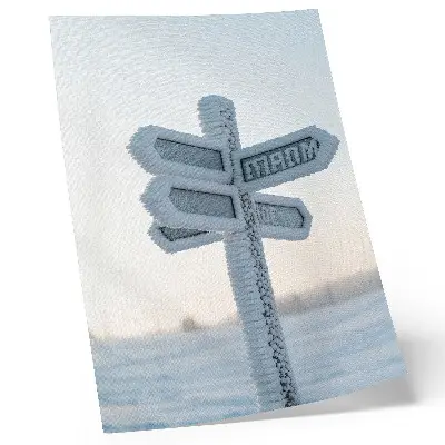 Décoration murale panneau directionnel au design enneigé minimaliste pour l'hiver