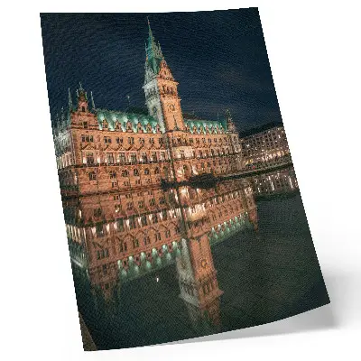 Impression sur toile l'architecture classique reflétant la lumière du soir