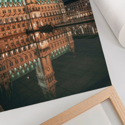 Impression sur toile L'architecture classique reflétait la lumière du soir
