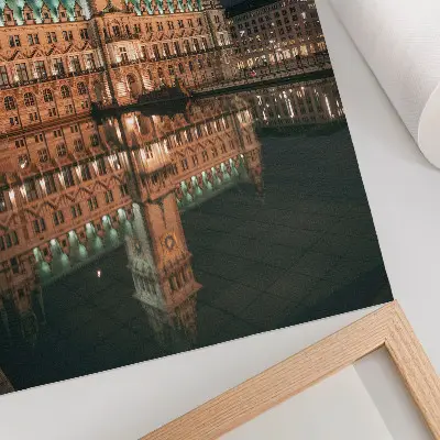 Impression sur toile l'architecture classique reflétant la lumière du soir