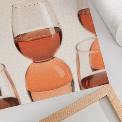 Impression sur toile Verres contenant un liquide rose sur fond clair