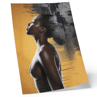 Affiche décorative Silhouette féminine élégante, contraste jaune et noir