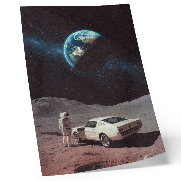 Décoration murale Astronaute sur la Lune, voiture, étoiles de la Terre