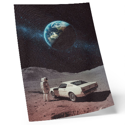 Décoration murale Astronaute sur la Lune, voiture, étoiles de la Terre