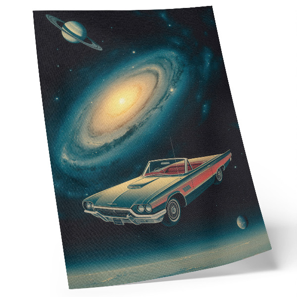 Impression sur toile Une voiture dans l'espace, c'est une combinaison fantastique.