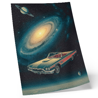 Impression sur toile Une voiture dans l'espace, c'est une combinaison fantastique.