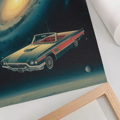 Impression sur toile représentant une voiture dans l'espace