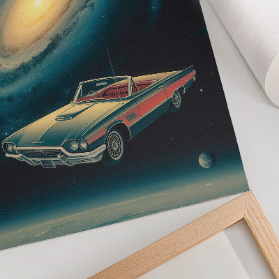 Impression sur toile Une voiture dans l'espace, c'est une combinaison fantastique.