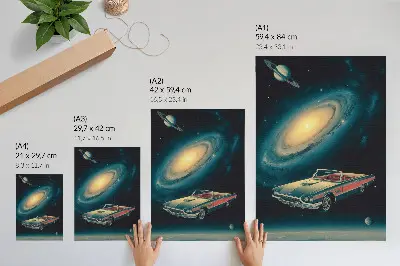 Impression sur toile représentant une voiture dans l'espace