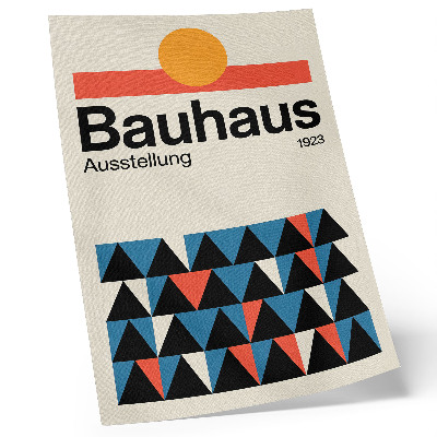 Impression sur toile Graphisme Bauhaus avec une touche d'orange