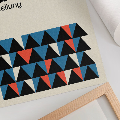 Impression sur toile Graphisme Bauhaus avec une touche d'orange