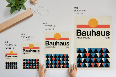 Impression sur toile Graphisme Bauhaus avec une touche d'orange