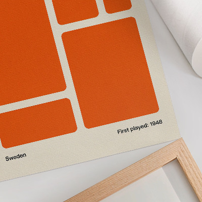 Impression sur toile Des rectangles orange sur fond crème
