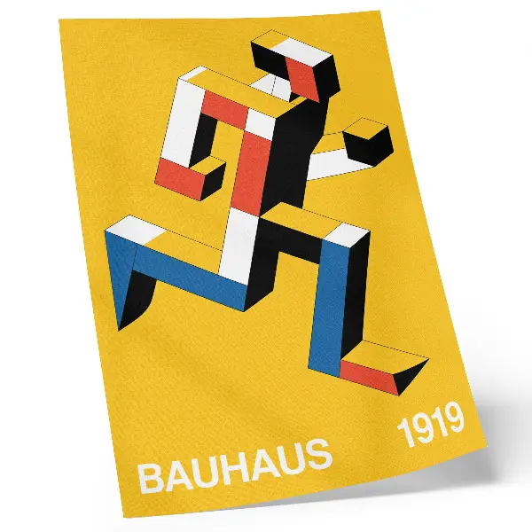 Affiche décorative avec motifs géométriques expressifs et couleurs modernes