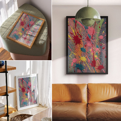 Affiche décorative Taches de couleur jaune rose turquoise