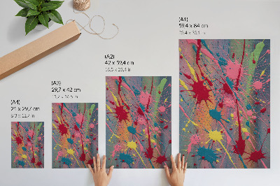 Affiche décorative Taches de couleur jaune rose turquoise
