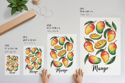 Décoration murale Style d'illustration de feuilles de manguier vertes exotiques