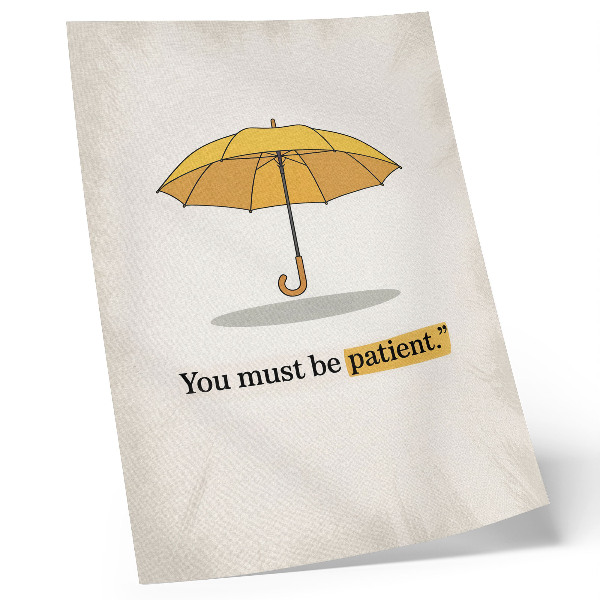 Impression sur toile parapluie jaune sur fond crème minimaliste