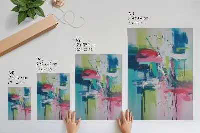 Impression sur toile représentant une abstraction aux couleurs intenses et énergiques