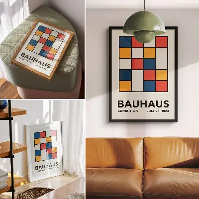 Affiche décorative motifs géométriques au style minimaliste