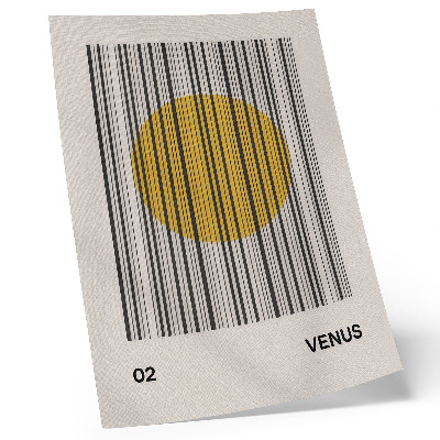 Impression sur toile Lignes contrastées cercle jaune art optique