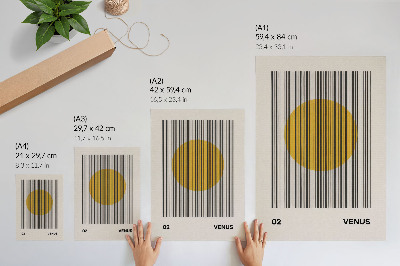 Impression sur toile Lignes contrastées cercle jaune art optique