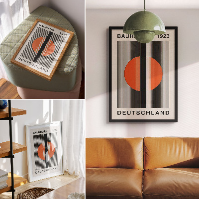 Affiche décorative Motif géométrique avec contraste noir et orange