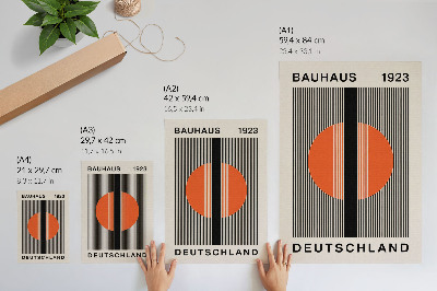 Affiche décorative Motif géométrique avec contraste noir et orange
