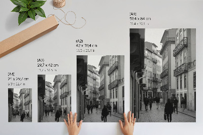 Affiche décorative architecture de rue en noir et blanc
