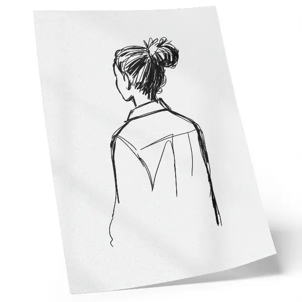 Impression sur toile silhouette minimaliste en contraste noir et blanc