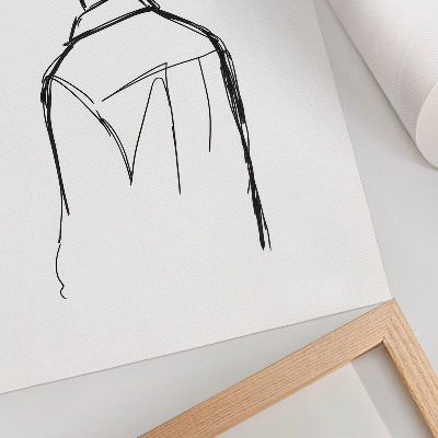 Impression sur toile silhouette minimaliste contraste noir et blanc