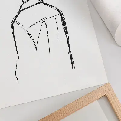 Impression sur toile silhouette minimaliste en contraste noir et blanc