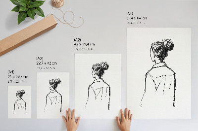Impression sur toile silhouette minimaliste contraste noir et blanc