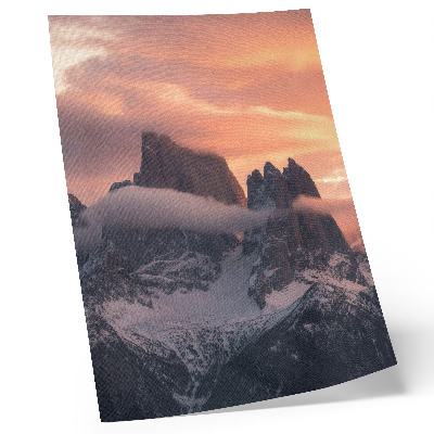 Affiche décorative Coucher de soleil sur les montagnes, brouillard, harmonie et mystère