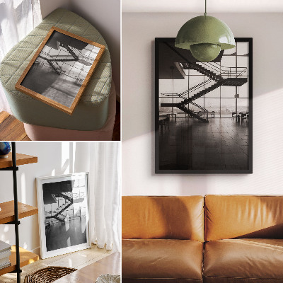 Impression sur toile Escaliers modernes à l'élégance géométrique