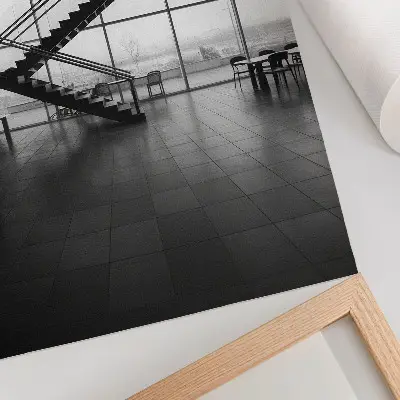 Impression sur toile représentant des escaliers modernes à l'élégance géométrique