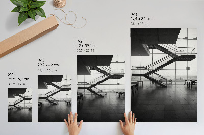 Impression sur toile Escaliers modernes à l'élégance géométrique