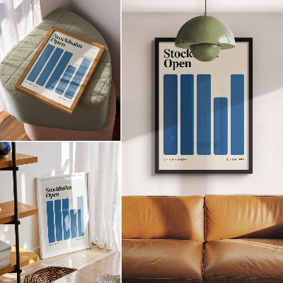 Affiche décorative Graphismes minimalistes avec des rectangles bleus