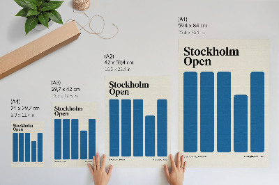 Affiche décorative Graphismes minimalistes avec des rectangles bleus