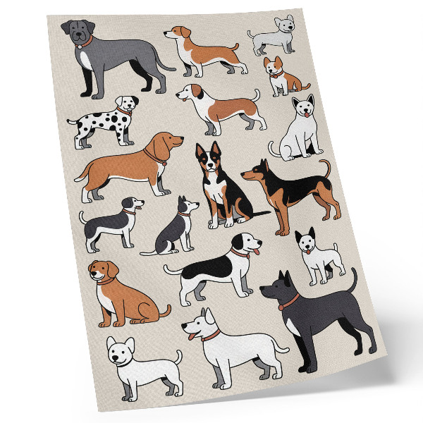 Décoration murale Des chiens colorés, pleins de joie et de diversité