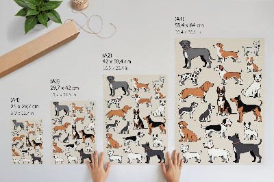 Décoration murale Des chiens colorés, pleins de joie et de diversité
