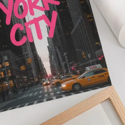 Impression sur toile gratte-ciel style moderne avec accent rose