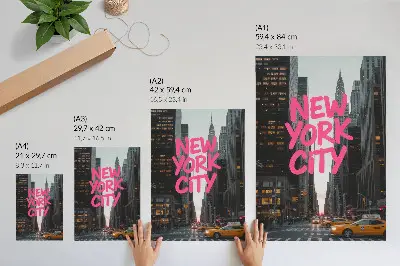 Impression sur toile gratte-ciel style moderne avec accent rose